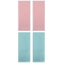 Unique Bargains 4 Pcs Soft Waffle Hand Towel Light Blue/Pink 13" x 30"/14" x 30"