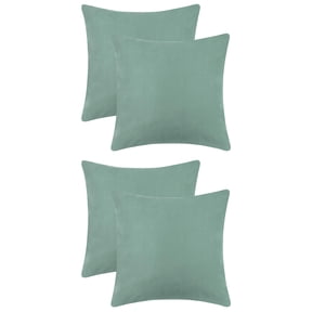 Unique Bargains 4 Pcs Solid Color Pillowcases Hidden Zipper Pillow Covers Mint Blue 20" x 20"