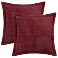 thumbnail image 1 of Unique Bargains 4 Pcs Solid Corduroy Throw Pillow Covers Wide Bordered Pillowcase Red 18" x 18", 1 of 6