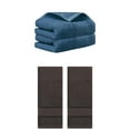 thumbnail image 1 of Unique Bargains 4 Pcs Solid Hand Towel 14" x 30" Dark Blue/Dark Brown, 1 of 8