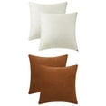 thumbnail image 1 of Unique Bargains 4 Pcs Solid Indoor Outdoor Throw Pillow Cover 18" x 18" Beige/Brown, 1 of 6
