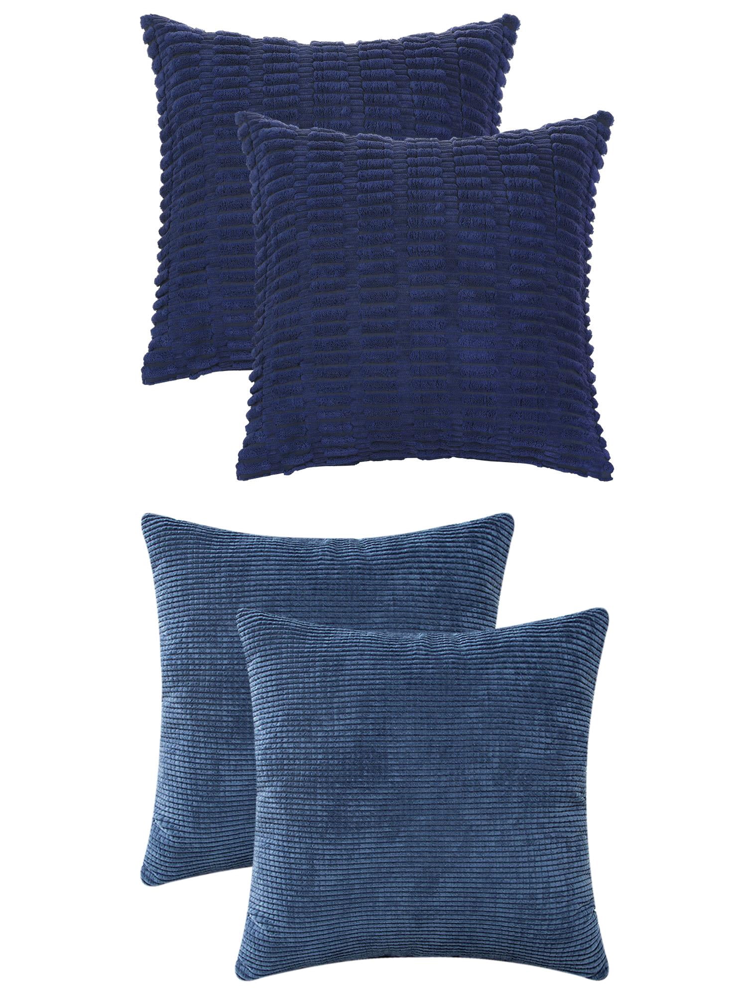 Unique Bargains 4 Pcs Solid Modern Throw Pillow Covers Dark Blue/Navy Blue