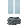 thumbnail image 1 of Unique Bargains 4 Pcs Solid Soft Hand Towel 14" x 30" Dark Grey/Blue, 1 of 8