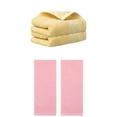 thumbnail image 1 of Unique Bargains 4 Pcs Solid Soft Hand Towel 14" x 30" Yellow/Pink, 1 of 8