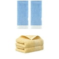thumbnail image 1 of Unique Bargains 4 Pcs Solid Soft Hand Towel Yellow/Blue 14" x 30"/13" x 29", 1 of 8
