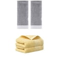 thumbnail image 1 of Unique Bargains 4 Pcs Solid Soft Hand Towel Yellow/Grey 14" x 30"/13" x 29", 1 of 8