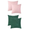 thumbnail image 1 of Unique Bargains 4 Pcs Solid Texture Throw Pillow Covers Dark Green/Light Pink 18 x 18 Inch, 1 of 6