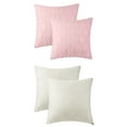 thumbnail image 1 of Unique Bargains 4 Pcs Solid Throw Pillow Cover 18 x 18 Inch Beige/Light Pink, 1 of 6