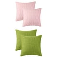 thumbnail image 1 of Unique Bargains 4 Pcs Solid Throw Pillow Cover 18 x 18 Inch Green/Light Pink, 1 of 6