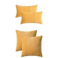 thumbnail image 1 of Unique Bargains 4 Pcs Strip Throw Pillow Covers Yellow 12" x 20"/18" x 18", 1 of 7