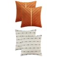 thumbnail image 1 of Unique Bargains 4 Pcs Striped Boho Cushion Pillow Covers Modern Square Blue/Orange, 1 of 6