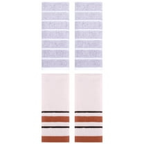 Unique Bargains 4 Pcs Striped Hand Towel 13 x 29 Inch Light Purple/Beige