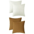 thumbnail image 1 of Unique Bargains 4 Pcs Striped Modern Couch Sofa Pillow Covers Beige/Dark Yellow, 1 of 6