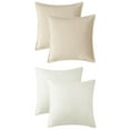 thumbnail image 1 of Unique Bargains 4 Pcs Striped Modern Couch Sofa Pillow Covers Beige, 1 of 6