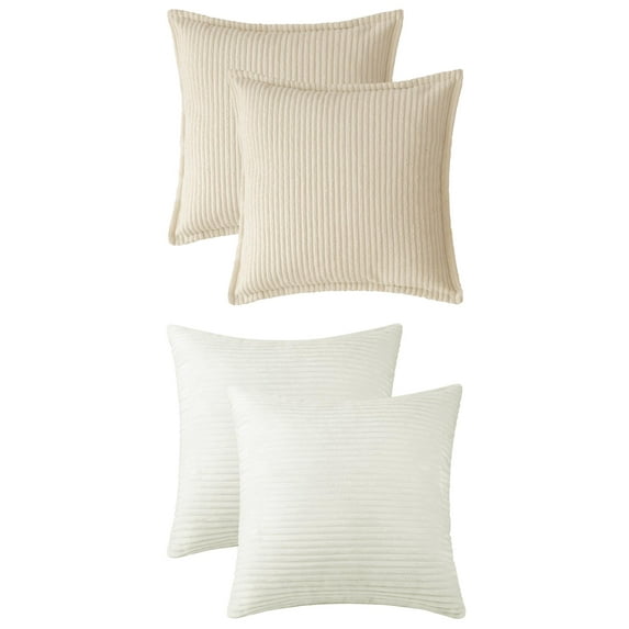 Unique Bargains 4 Pcs Striped Modern Couch Sofa Pillow Covers Beige