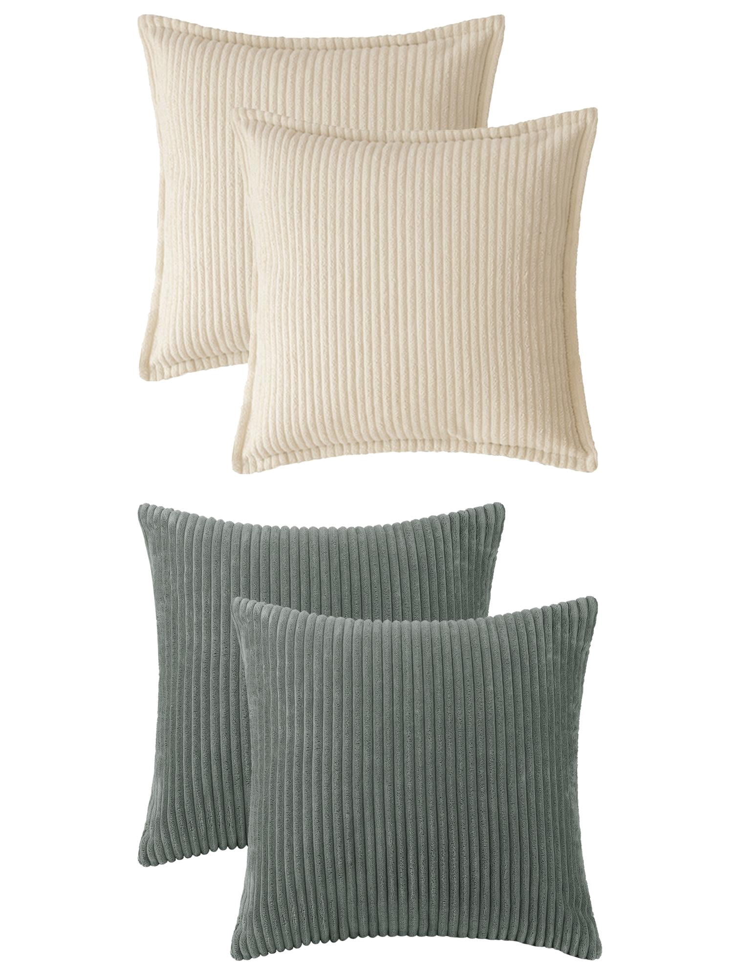Unique Bargains 4 Pcs Striped Modern Couch Sofa Pillow Covers Grey/Beige