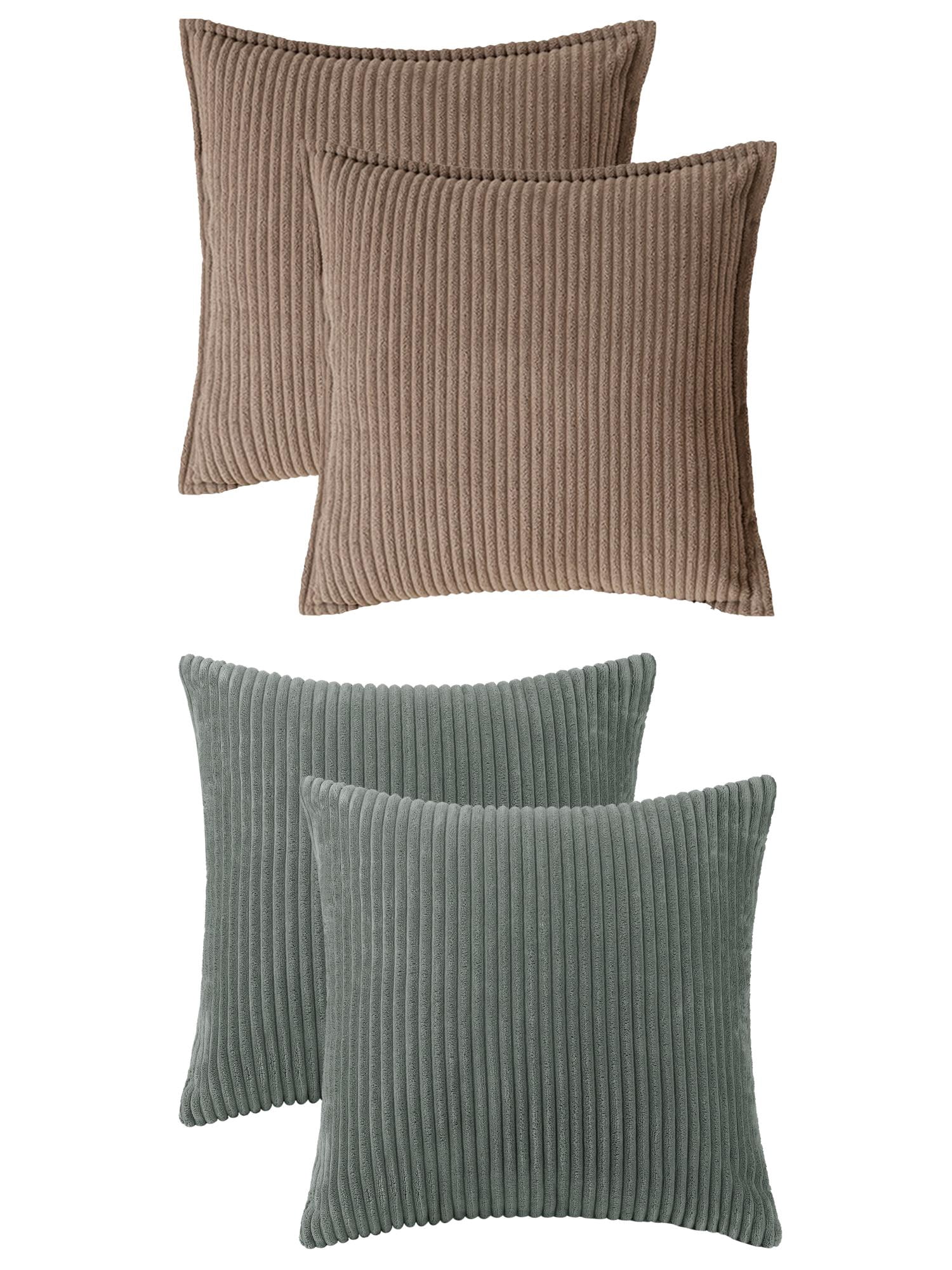 Unique Bargains 4 Pcs Striped Modern Couch Sofa Pillow Covers Grey/Brown