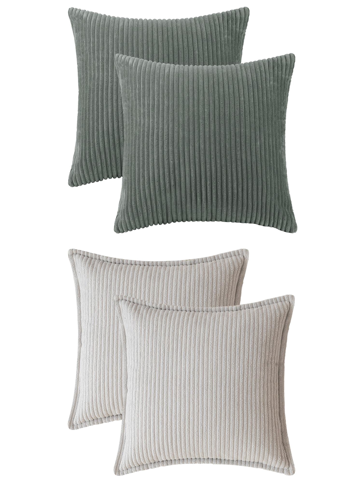 Unique Bargains 4 Pcs Striped Modern Couch Sofa Pillow Covers Grey/Light Grey
