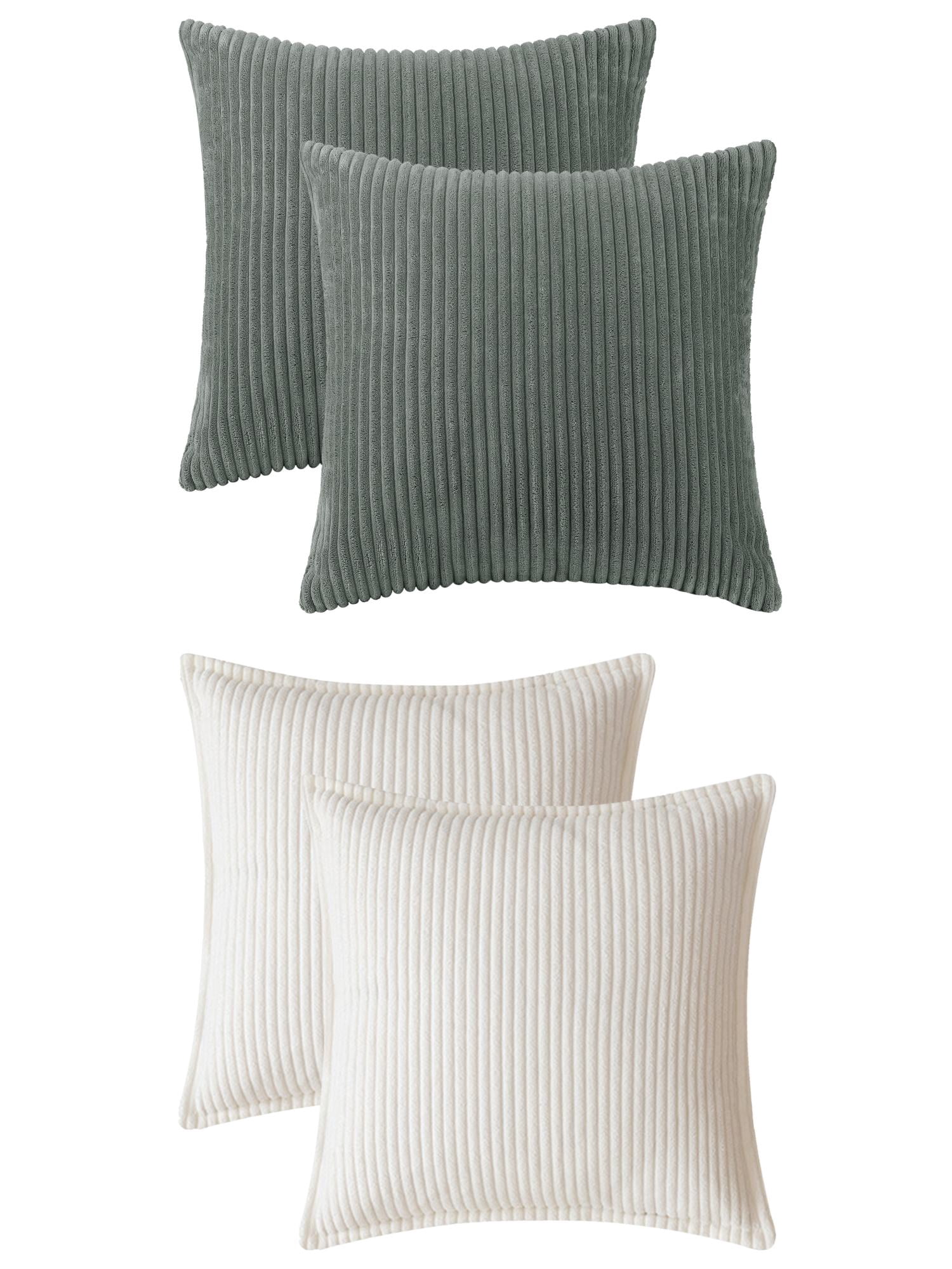 Unique Bargains 4 Pcs Striped Modern Couch Sofa Pillow Covers Grey/White