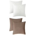 thumbnail image 1 of Unique Bargains 4 Pcs Striped Modern Couch Sofa Pillow Covers White/Brown, 1 of 6
