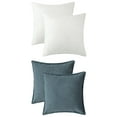 thumbnail image 1 of Unique Bargains 4 Pcs Striped Modern Couch Sofa Pillow Covers White/Dark Blue, 1 of 6