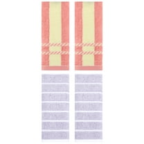 Unique Bargains 4 Pcs Striped Soft Hand Towel Set Light Purple/Pink 13" x 29"/15" x 35"