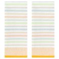 thumbnail image 1 of Unique Bargains 4 Pcs Striped Soft Hand Towel Yellow/Pink 13" x 27"/15" x 35", 1 of 5
