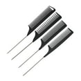 thumbnail image 1 of Unique Bargains 4 Pcs Tail Comb for Home Use Styling Comb Steel Handle Hair Combs Black, 1 of 6