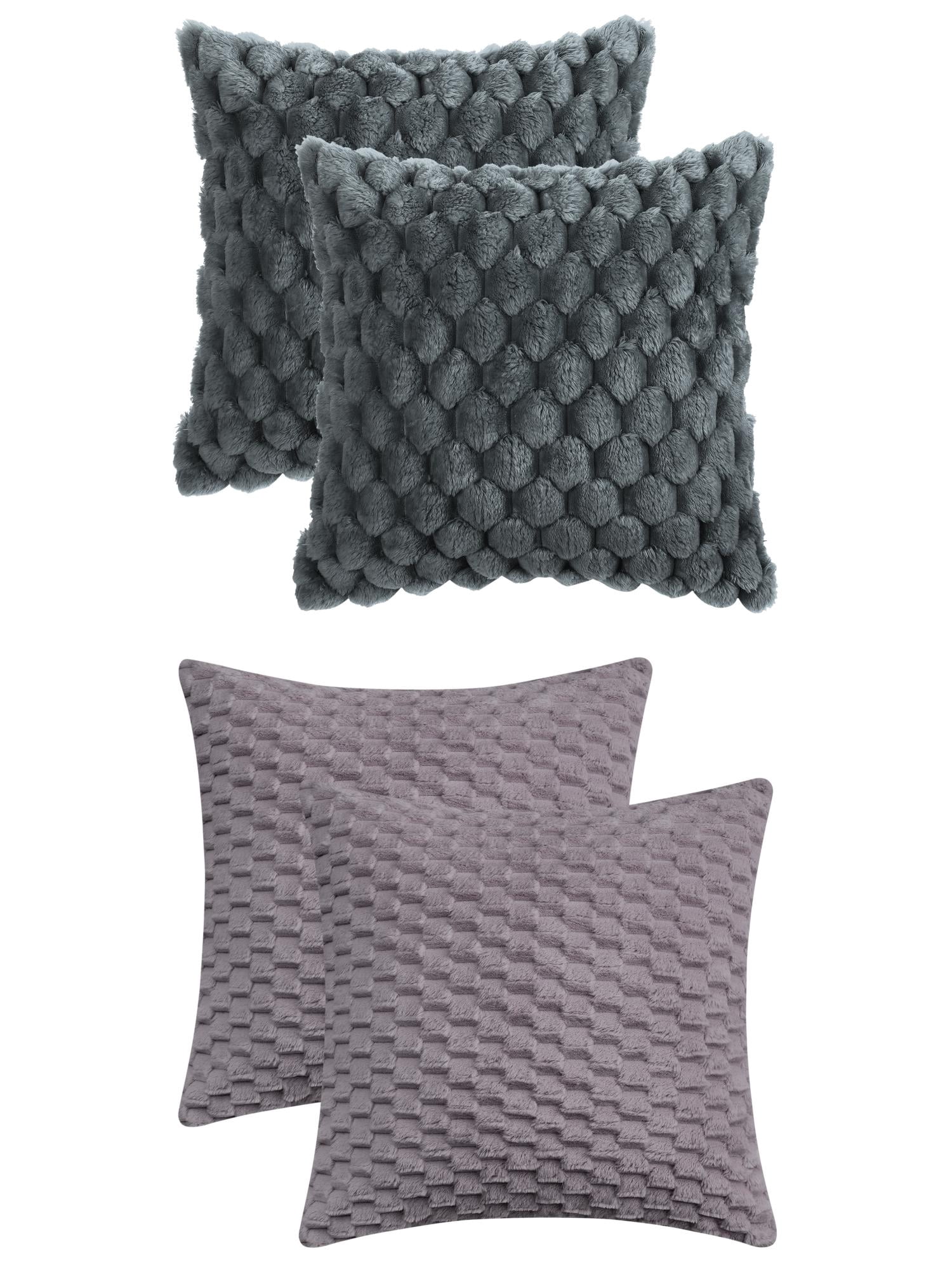 Unique Bargains 4 Pcs Throw Pillow Covers Cushion 16" x 16" Gray/Grey
