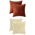thumbnail image 1 of Unique Bargains 4 Pcs Throw Pillow Covers Plush Cushion 16" x 16" Beige/Dark Orange, 1 of 6