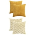 thumbnail image 1 of Unique Bargains 4 Pcs Throw Pillow Covers Plush Cushion 16" x 16" Beige/Yellow, 1 of 6