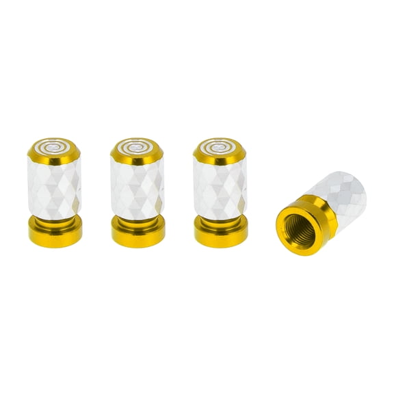 Unique Bargains 4 Pcs Tire Valve Stem Caps Decorative 7x22mm Tyre Valve Dust Covers Diamond Pattern Red Aluminum Alloy