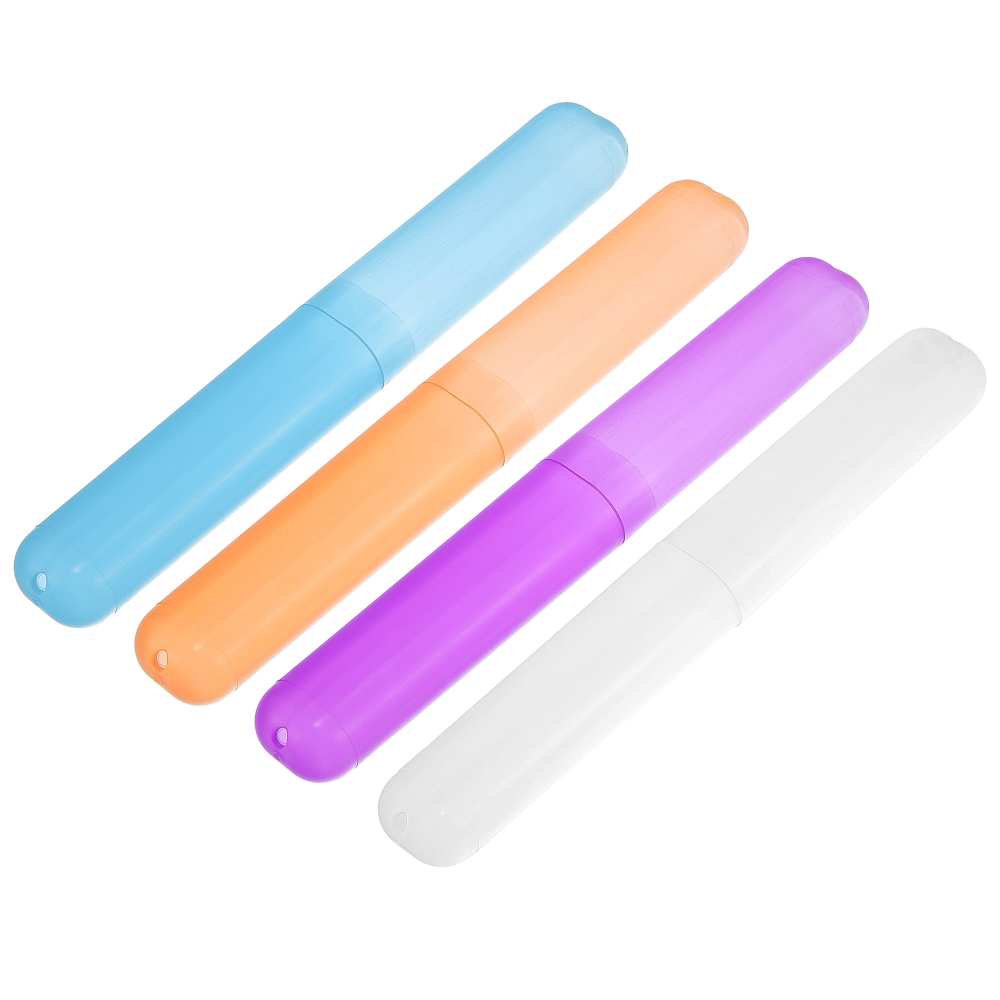 Unique Bargains 4 Pcs Toothbrush Plastic Lightweight Holders White Purple Blue Orange