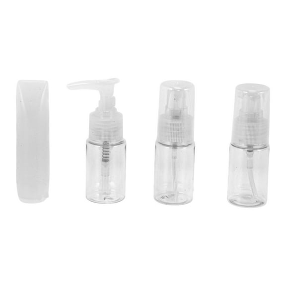 Unique Bargains 4 Pcs Travel Container Set Portable Travel Bottles Set Clear