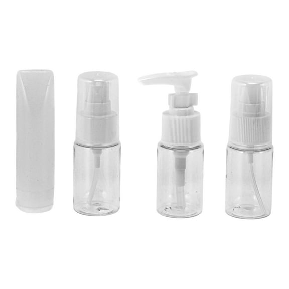 Unique Bargains 4 Pcs Travel Container Set Portable Travel Bottles Set White