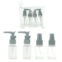 Unique Bargains 4 Pcs Travel Size Toiletries Bottles Containers Leakproof Squeezable Refillable Travel Bottles Set Gray