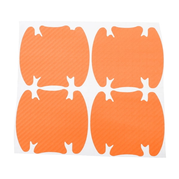 Unique Bargains 4 Pcs Universal Car Door Handle Cup Cover Adhesion Door Protection Door Bowl 3D Sticker Scratch Protector 93x91mm Carbon Fiber Pattern Orange