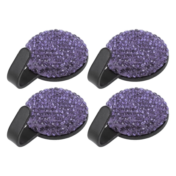 Unique Bargains 4 Pcs Universal Car Storage Hooks for Purses and Bags Purple 1.46"x0.98"