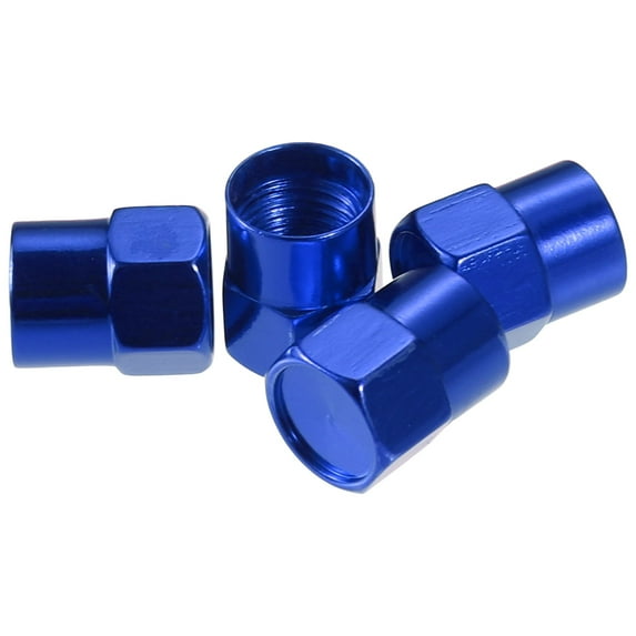 Unique Bargains 4 Pcs Universal Tire Valve Stem Caps for Car SUV Bike Trucks Motorcycles 12mm Aluminum Alloy Blue