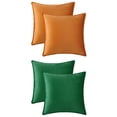 thumbnail image 1 of Unique Bargains 4 Pcs Velvet Solid Throw Pillow Covers Soft Cozy Pillowcases Home Decor Orange/Green 16" x 16", 1 of 6