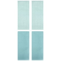 Unique Bargains 4 Pcs Waffle Soft Hand Towels Light Blue/Green 13" x 30"/13" x 29"