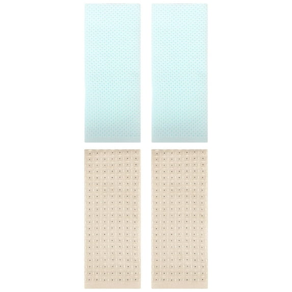 Unique Bargains 4 Pcs Waffle Soft Hand Towels Light Cyan/Brown 13" x 30"/13" x 29"