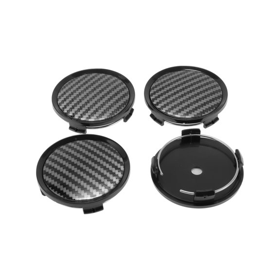 Unique Bargains 4 Pcs Wheel Center Caps Hub Caps Rim Center Caps 2.76" Wheel Caps Hubcap Center Covers Black with Fade Logo Plastic 4 Clips Black