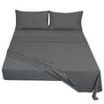 thumbnail image 1 of Unique Bargains 4 Piece Brushed Polyester Bed Sheets Set King Dark Gray, 1 of 8