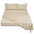 thumbnail image 1 of Unique Bargains 4 Piece Brushed Polyester Bed Sheets Set Twin Khaki, 1 of 8
