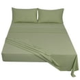 thumbnail image 1 of Unique Bargains 4 Piece Brushed Polyester Bed Sheets Set Twin Olive Green, 1 of 8