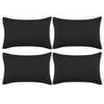 thumbnail image 1 of Unique Bargains 4-Piece Soft Microfiber Pillowcases Black Standard(20"x26"), 1 of 8