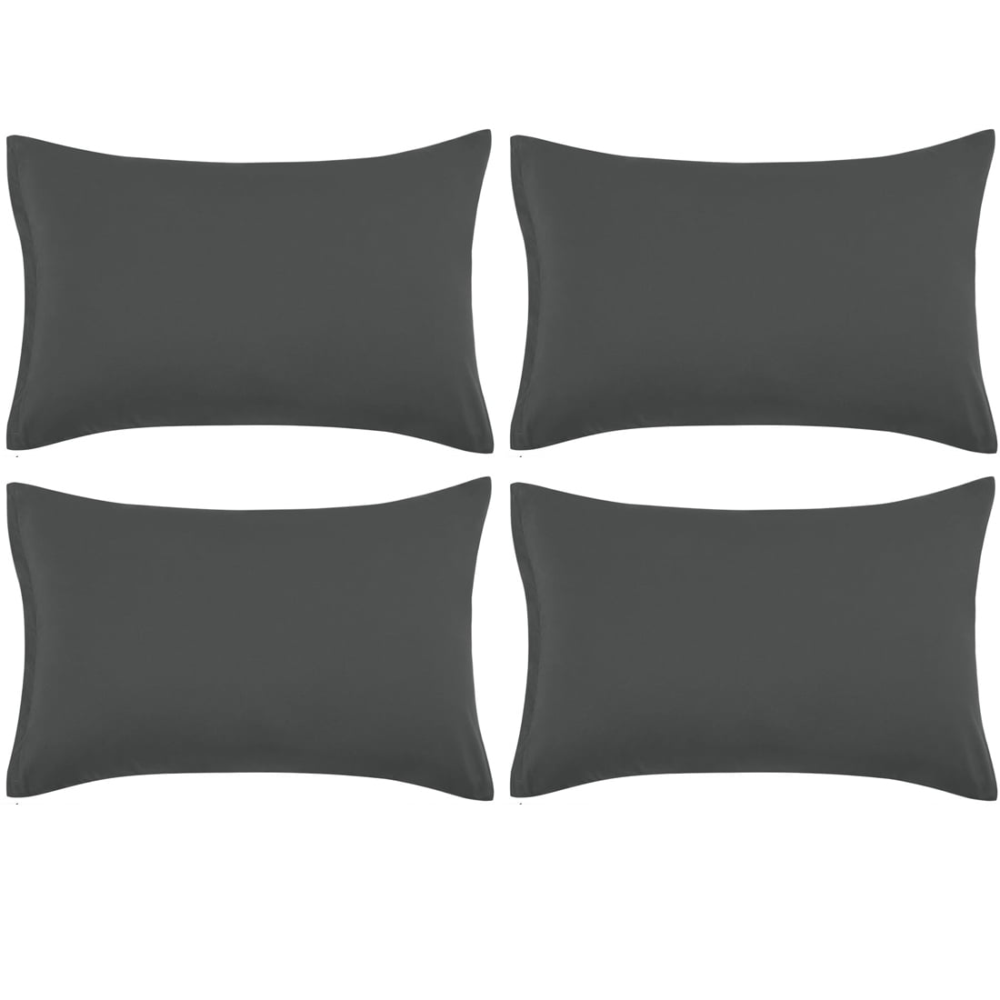 Unique Bargains 4-Piece Soft Microfiber Pillowcases Grey Travel(14"X20")