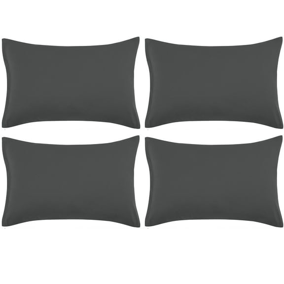 Unique Bargains 4-Piece Soft Microfiber Pillowcases Grey Travel(14"X20")