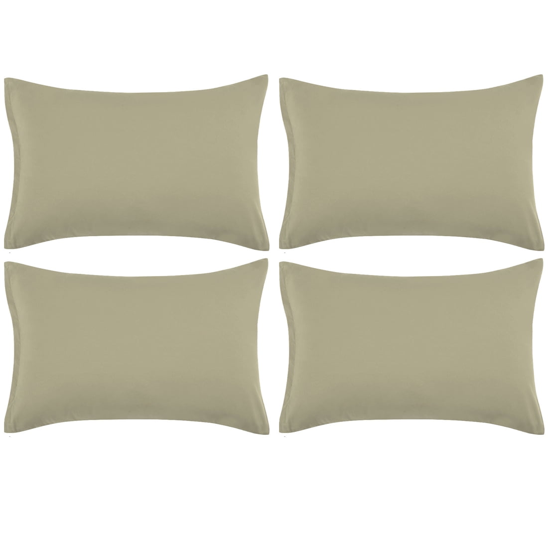 Unique Bargains 4-Piece Soft Microfiber Pillowcases Khaki Standard(20"x26")